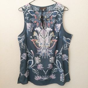 Crosby. Neck Ties Tank Blouse